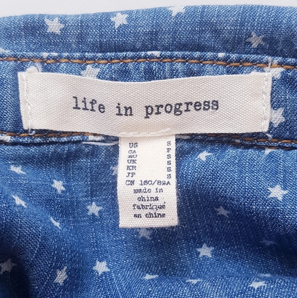 LIFE IN PROGRESS Blue Denim Button Down Shirt - Picture 9 of 12